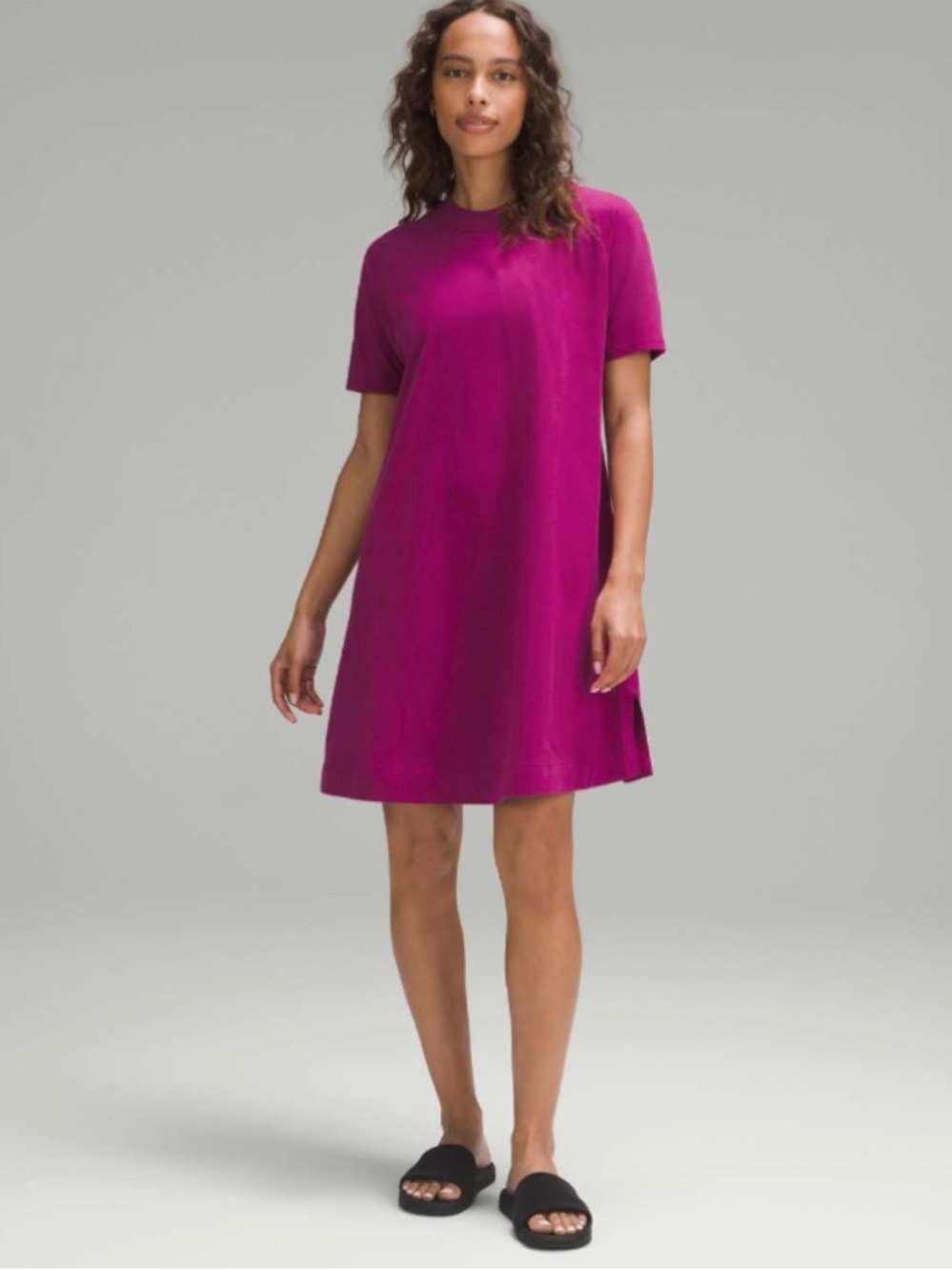 Lululemon Heavyweight Cotton T-Shirt Dress Magenta Purple